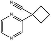 Cyclobutanecarbonitrile, 1-(2-pyrazinyl)- Structure