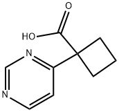 Cyclobutanecarboxylic acid, 1-(4-pyrimidinyl)- Structure