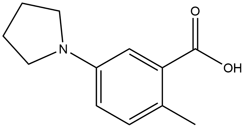 2-Methyl-5-(1-pyrrolidinyl)benzoic acid Structure