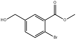 Benzoic acid, 2-bromo-5-(hydroxymethyl)-, methyl ester Structure