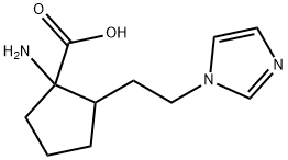 Cyclopentanecarboxylic acid, 1-amino-2-[2-(1H-imidazol-1-yl)ethyl]- Structure