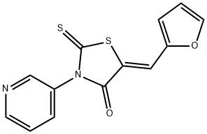 4-Thiazolidinone, 5-(2-furanylmethylene)-3-(3-pyridinyl)-2-thioxo-, (5Z)- Structure