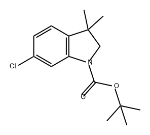 1H-Indole-1-carboxylic acid, 6-chloro-2,3-dihydro-3,3-dimethyl-, 1,1-dimethylethyl ester Structure