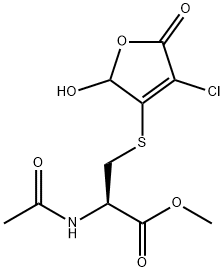 L-Cysteine, N-acetyl-S-(4-chloro-2,5-dihydro-2-hydroxy-5-oxo-3-furanyl)-, methyl ester Structure