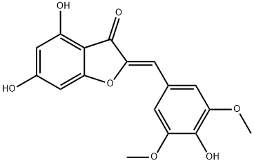 3(2H)-Benzofuranone, 4,6-dihydroxy-2-[(4-hydroxy-3,5-dimethoxyphenyl)methylene]-, (2Z)- Structure