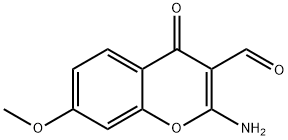 2-Amino-7-methoxy-4-oxo-4H-chromene-3-carbaldehyde 구조식 이미지