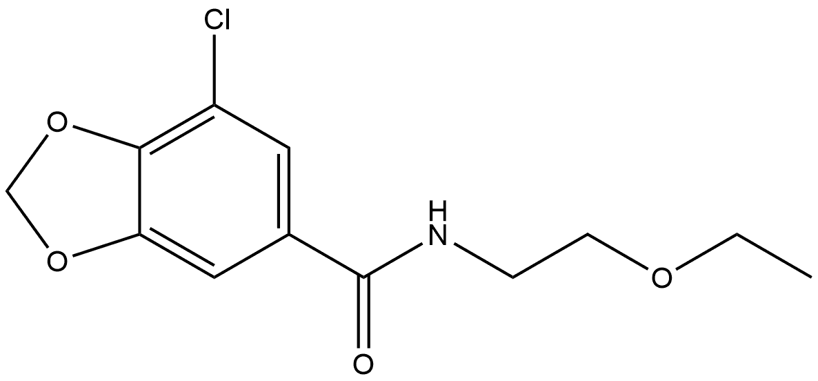 7-Chloro-N-(2-ethoxyethyl)-1,3-benzodioxole-5-carboxamide Structure