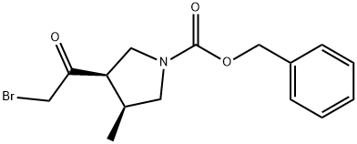 Phenylmethyl (3R,4S)-3-(2-bromoacetyl)-4-methyl-1-pyrrolidinecarboxylate Structure