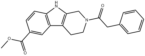 1H-Pyrido[3,4-b]indole-6-carboxylic acid, 2,3,4,9-tetrahydro-2-(2-phenylacetyl)-, methyl ester Structure