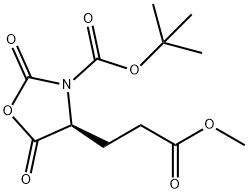 4-Oxazolidinepropanoic acid, 3-[(1,1-dimethylethoxy)carbonyl]-2,5-dioxo-, methyl ester, (4S)- 구조식 이미지