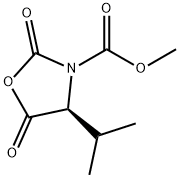 3-Oxazolidinecarboxylic acid, 4-(1-methylethyl)-2,5-dioxo-, methyl ester, (4S)- Structure