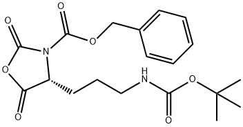 3-Oxazolidinecarboxylic acid, 4-[3-[[(1,1-dimethylethoxy)carbonyl]amino]propyl]-2,5-dioxo-, phenylmethyl ester, (4R)- Structure