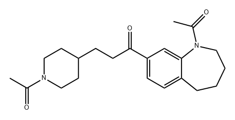 1-Propanone, 3-(1-acetyl-4-piperidinyl)-1-(1-acetyl-2,3,4,5-tetrahydro-1H-1-benzazepin-8-yl)- Structure