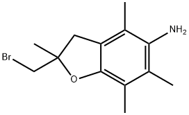 5-Benzofuranamine, 2-(bromomethyl)-2,3-dihydro-2,4,6,7-tetramethyl- 구조식 이미지