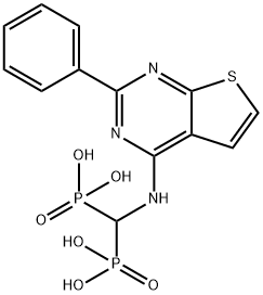 Phosphonic acid, P,P'-[[(2-phenylthieno[2,3-d]pyrimidin-4-yl)amino]methylene]bis- Structure