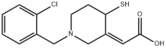 (2Z)-2-[1-[(2-Chlorophenyl)methyl]-4-mercapto-3-piperidinylidene]acetic acid Structure