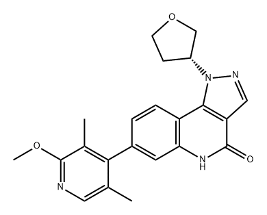 4H-Pyrazolo[4,3-c]quinolin-4-one, 1,5-dihydro-7-(2-methoxy-3,5-dimethyl-4-pyridinyl)-1-[(3R)-tetrahydro-3-furanyl]- Structure