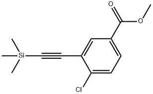 Benzoic acid, 4-chloro-3-[2-(trimethylsilyl)ethynyl]-, methyl ester Structure