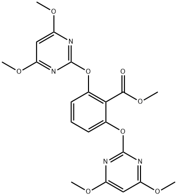 Benzoic acid, 2,6-bis[(4,6-dimethoxy-2-pyrimidinyl)oxy]-, methyl ester Structure