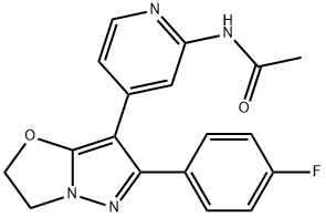 N-[4-[6-(4-fluorophenyl)-2,3-dihydropyrazolo[5,1-b]oxazol-7-yl]-2-pyridyl]acetamide 구조식 이미지