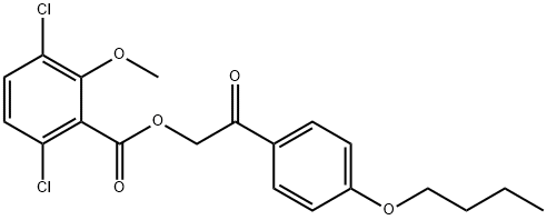 Benzoic acid, 3,6-dichloro-2-methoxy-, 2-(4-butoxyphenyl)-2-oxoethyl ester 구조식 이미지