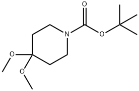 1-Piperidinecarboxylic acid, 4,4-dimethoxy-, 1,1-dimethylethyl ester Structure