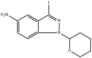 1H-Indazol-5-amine, 3-iodo-1-(tetrahydro-2H-pyran-2-yl)- Structure