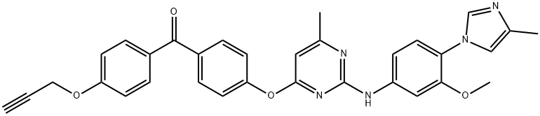 Methanone, [4-[[2-[[3-methoxy-4-(4-methyl-1H-imidazol-1-yl)phenyl]amino]-6-methyl-4-pyrimidinyl]oxy]phenyl][4-(2-propyn-1-yloxy)phenyl]- Structure