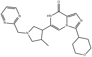 Imidazo[1,5-a]pyrazin-8(7H)-one, 6-[4-methyl-1-(2-pyrimidinylmethyl)-3-pyrrolidinyl]-3-(tetrahydro-2H-pyran-4-yl)- Structure