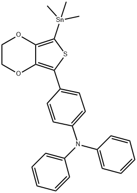 4-[2,3-Dihydro-7-(trimethylstannyl)thieno[3,4-b]-1,4-dioxin-5-yl]-N,N-diphenylbenzenamine Structure