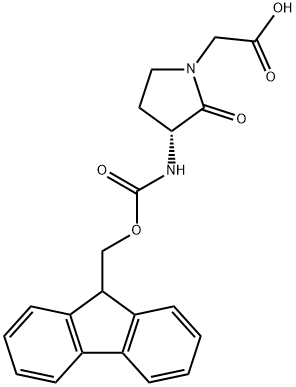 (3R)-3-[[(9H-Fluoren-9-ylmethoxy)carbonyl]amino]-2-oxo-1-pyrrolidineacetic acid Structure