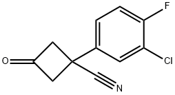 Cyclobutanecarbonitrile, 1-(3-chloro-4-fluorophenyl)-3-oxo- Structure