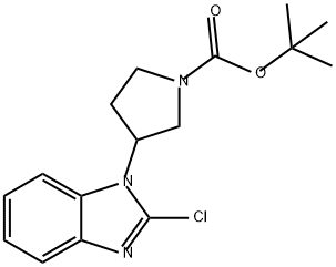 1-Pyrrolidinecarboxylic acid, 3-(2-chloro-1H-benzimidazol-1-yl)-, 1,1-dimethylethyl ester Structure