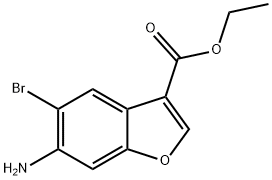 3-Benzofurancarboxylic acid, 6-amino-5-bromo-, ethyl ester Structure