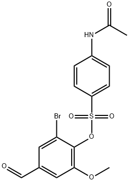 2-bromo-4-formyl-6-methoxyphenyl 4-(acetylamino)-1-benzenesulfonate Structure