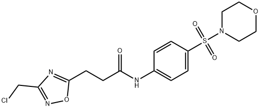 3-[3-(Chloromethyl)-1,2,4-oxadiazol-5-yl]-N-[4-(morpholin-4-ylsulfonyl)phenyl]propanamide 구조식 이미지