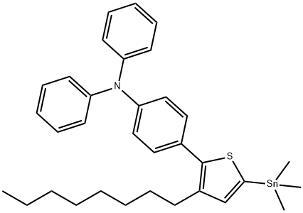 Benzenamine, 4-[3-octyl-5-(trimethylstannyl)-2-thienyl]-N,N-diphenyl- Structure