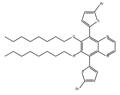 Quinoxaline, 5,8-bis(5-bromo-2-thienyl)-6,7-bis(octyloxy)- Structure