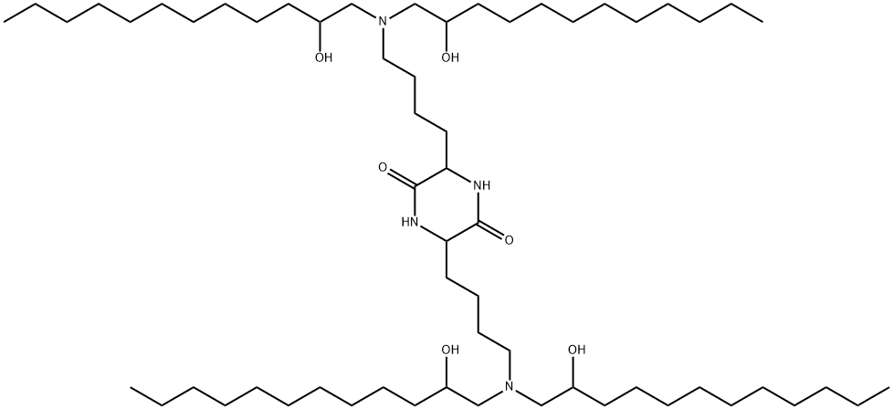 2,5-Piperazinedione, 3,6-bis[4-[bis(2-hydroxydodecyl)amino]butyl]- Structure