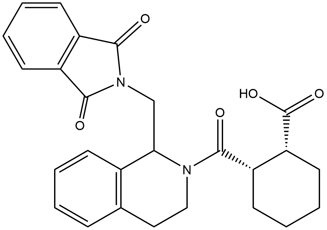 rel-(1R,2S)-2-[[1-[(1,3-Dihydro-1,3-dioxo-2H-isoindol-2-yl)methyl]-3,4-dihydro-2(1H)-isoquinolinyl]carbonyl]cyclohexanecarboxylic acid Structure