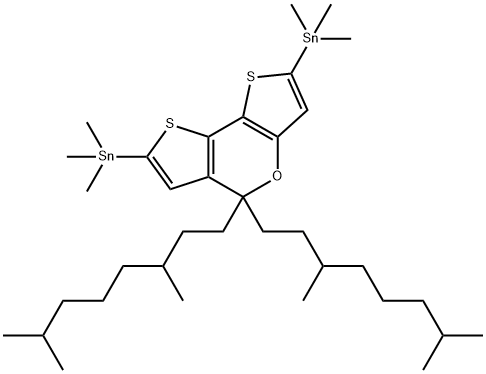 Stannane, 1,1'-[5,5-bis(3,7-dimethyloctyl)-5H-dithieno[3,2-b:2',3'-d]pyran-2,7-diyl]bis[1,1,1-trimethyl- 구조식 이미지