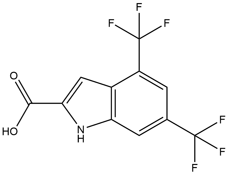 4,6-Bis(trifluoromethyl)indole-2-carboxylic Acid Structure