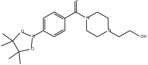 Methanone, [4-(2-hydroxyethyl)-1-piperazinyl][4-(4,4,5,5-tetramethyl-1,3,2-dioxaborolan-2-yl)phenyl]- 구조식 이미지