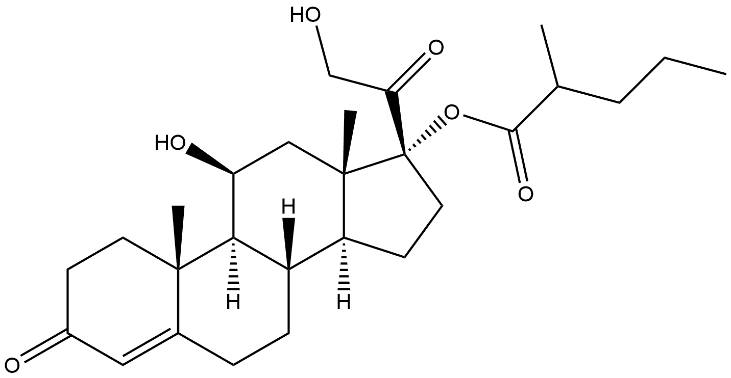 (11β)-11,21-Dihydroxy-17-[(2-methyl-1-oxopentyl)oxy]pregn-4-ene-3,20-dione Structure