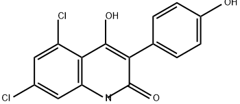 2(1H)-Quinolinone, 5,7-dichloro-4-hydroxy-3-(4-hydroxyphenyl)- Structure