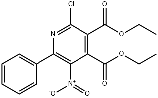 3,4-Pyridinedicarboxylic acid, 2-chloro-5-nitro-6-phenyl-, 3,4-diethyl ester Structure