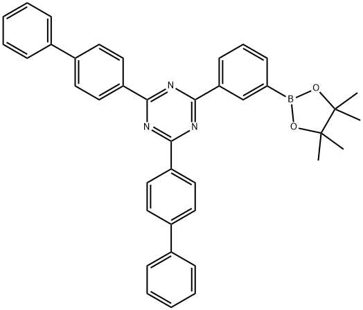 2,4-di([1,1'-biphenyl]-4-yl)-6-(3-(4,4,5,5-tetramethyl-1,3,2-dioxaborolan-2-yl)phenyl)-1,3,5-triazine Structure