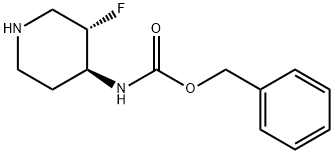 Phenylmethyl N-[(3S,4S)-3-fluoro-4-piperidinyl]carbamate 구조식 이미지