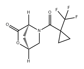 2-Oxa-5-azabicyclo[2.2.1]heptan-3-one, 5-[[1-(trifluoromethyl)cyclopropyl]carbonyl]-, (1S,4S)- Structure