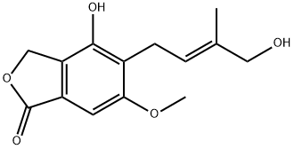 1(3H)-Isobenzofuranone, 4-hydroxy-5-(4-hydroxy-3-methyl-2-butenyl)-6-methoxy-, (E)- (9CI) Structure